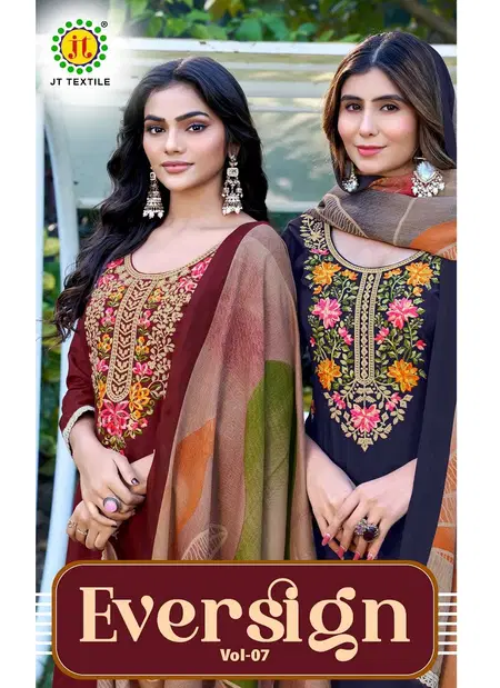 Eversign Vol 7 By Jt Rayon With Work Dress Material Wholesale Market In Surat